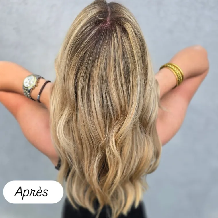 Patine blond lumineux et brushing wavy à Blausasc, Blausasc, De la Racine à la Pointe